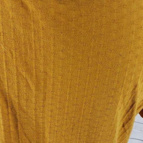 Cato Woman's‎ Mustard Waffle Style Boho Blouse Size Small - Picture 6 of 6